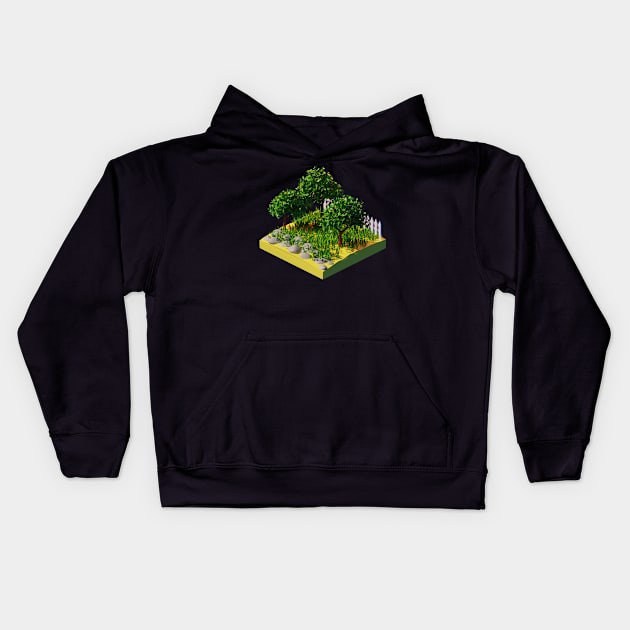 3D Garden Scene Kids Hoodie by TeesandDesign